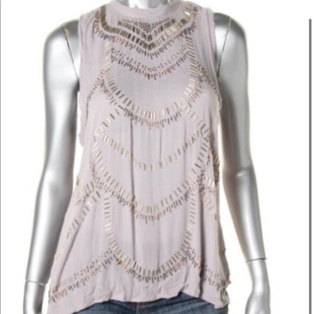 Free people beaded tank top back